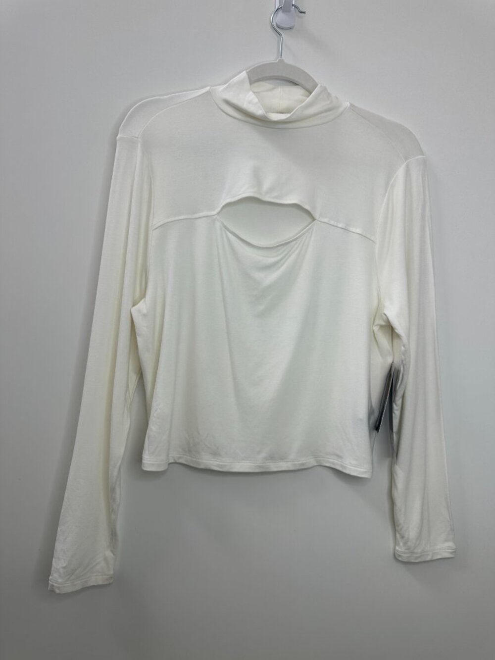 Bold Elements x Ally Brooke Off White Peekaboo Cutout Mock Neck Long Sleeve Top - Picture 9 of 9
